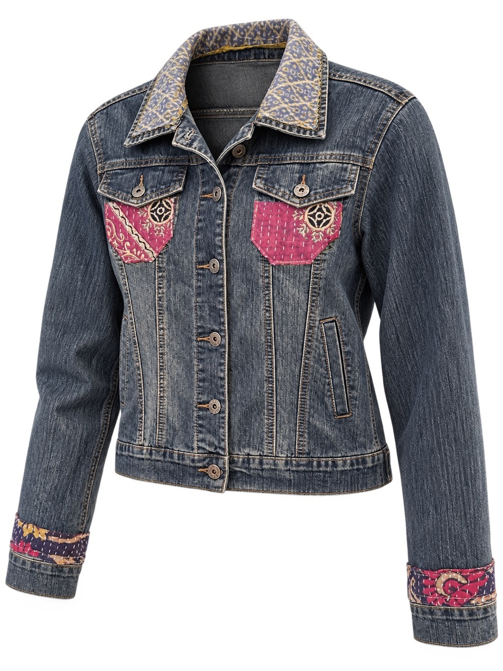 Denim Kantha Jacket Boho Granny D Original